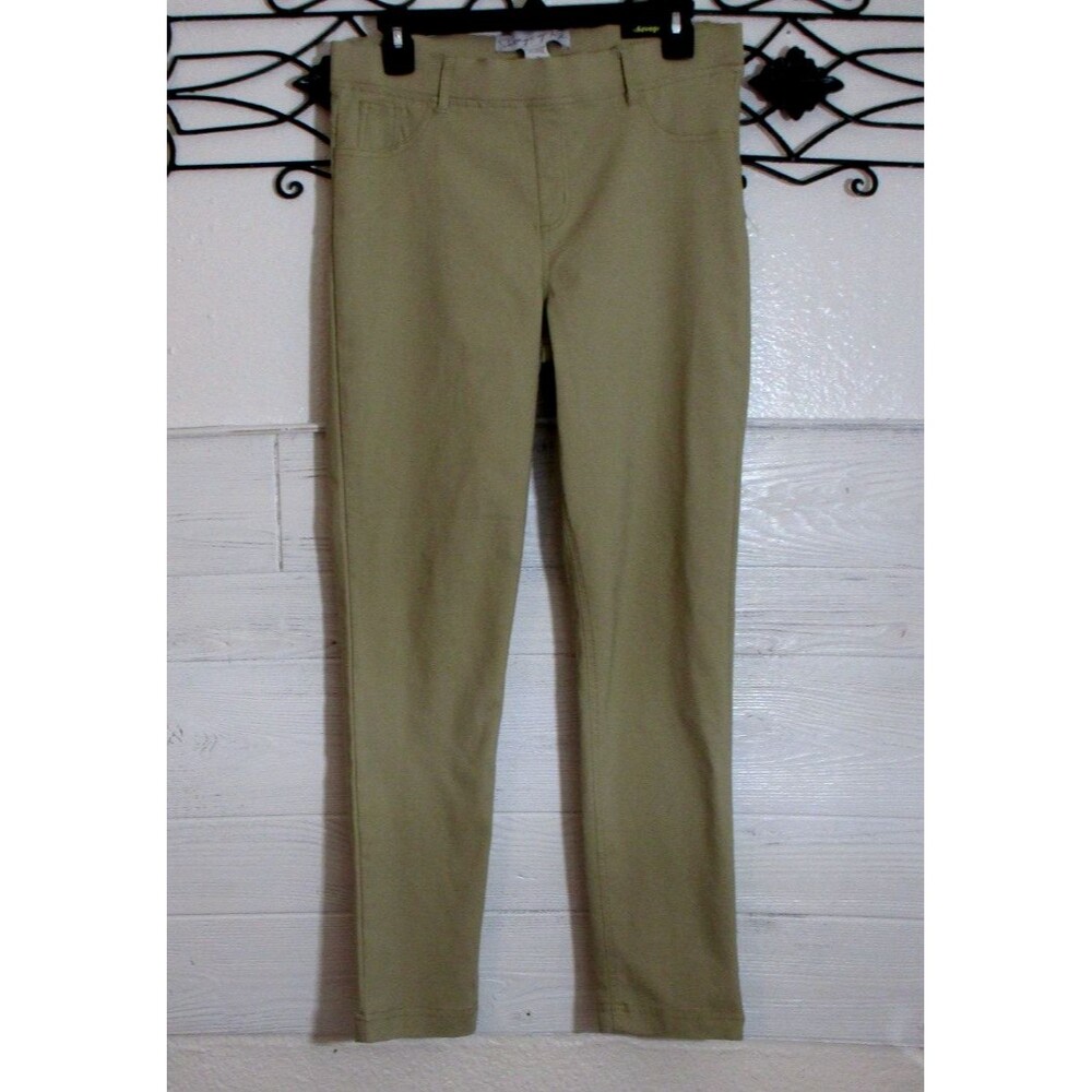Savage Art Pull On Pants Women's Size L Tan Stretch Tapered Leg